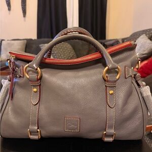 Dooney & Bourke Florentine steel grey satchel ( rare retired color ) GUC